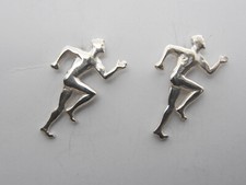 Runner: 925 Silver Lobe Earrings - Runner - Runner - Running - Athlete