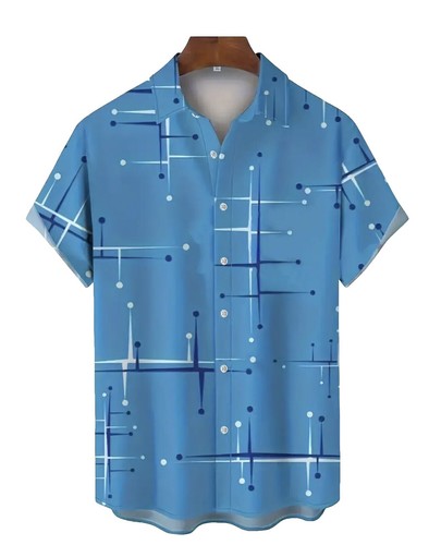 Chemise Coleman Manches Courtes Boutonnée Bleue - Homme Taille L (neuf Avec étiquettes)