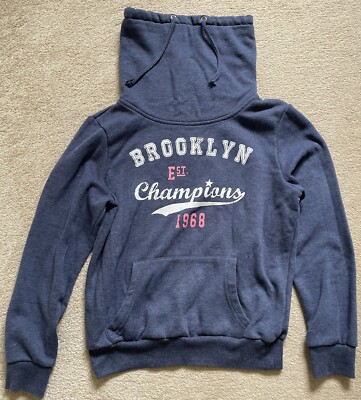 Ladies Blue Cowl High Neck Hoodie UK