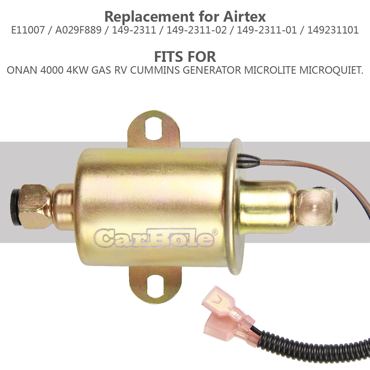 E11015 Electric Fuel Pump Replace For Cummins A029F887 A047N929 149-2620, For HGJAB HGJAC Airtex E11015 GMB 596-1160 Herko RV008, For Onan 5500 5.5KW Gas Generator In | Whizz Electric Fuel Pumps - Foto 7