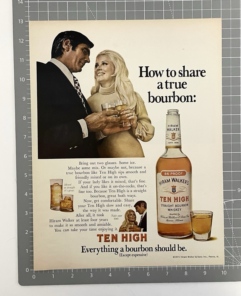 Hiram Walker's Ten High Ten 10 Years Old Vintage Hiram Walkers Ten