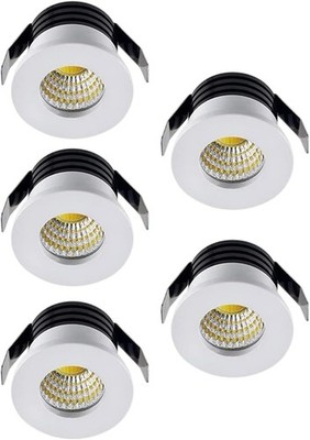 5er Pack 3W LED Deckeneinbauleuchte, Mini kleine Einbaustrahler, LED D