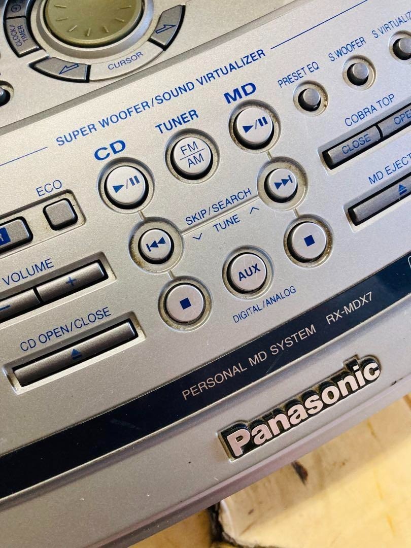 Panasonic RX‑MDX7 Cobra‑Top MD/CD Boombox – Tested & Working