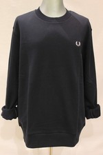 FRED PERRY M7535 CREW NECK SWEATSHIRT felpa uomo girocollo blu 248 navy tg. XL