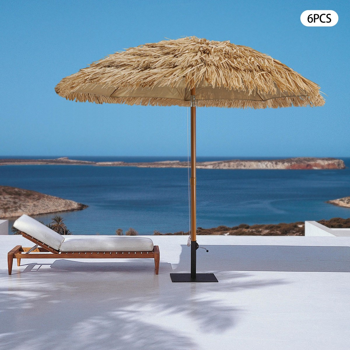 coastal patio umbrellas 6PCS Beach Umbrella Outdoor Patio Garden 1.6m Umbrellas Sunshade Sand  Canopy