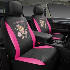 Ed Hardy Tiger Print Car Seat Covers Hot Pink Premium Leather Front Seat Cov...