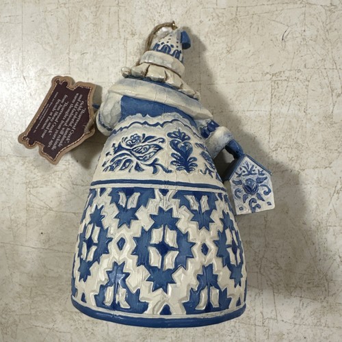 Jim Shore Blue Quilt Santa Claus Bird Birdhouse Heartwood Creek 2004 Bell - Picture 4 of 9