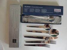 Mikasa MILLENNIUM 2 5Pc Place Settings Stainless Glossy Korea Flatware w/Box