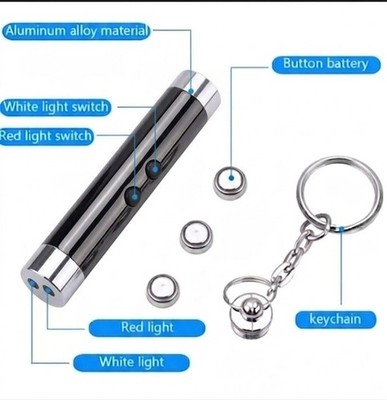 【POINTER】ポインター　USA製　ガチャポケ Keychain Red Laser Pointer Pen 650nm With White LED Torch Fun Pet
