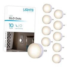  Mini LED Night Light, Plug-In, Dusk to Dawn Sensor, Warm White, White 10 Pack