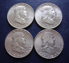 1948 1948-D 1950 & 1952 BU FRANKLIN HALF DOLLARS