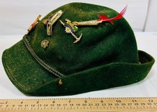 Tyrolean Bavarian Felt Alpine Hat w/ Pins Vin...