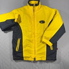 Vintage 90s Nike Agassi Big Logo Colorblock Puffer Jacket Yellow/Black