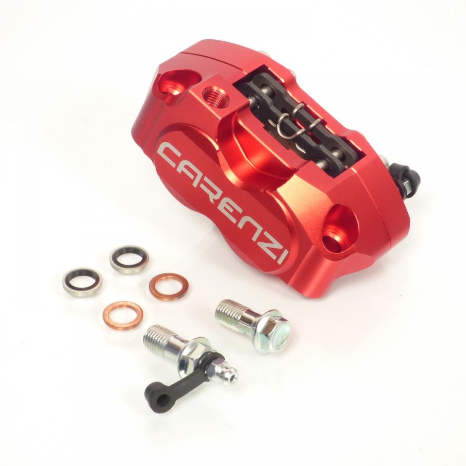 Etrier de frein avant radial Carenzi rouge pour corriger un freinage mou