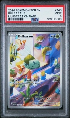 2024 POKEMON SCR EN-STELLAR CROWN #143 BULBASAUR ILLUSTRATION RARE PSA 9 MINT