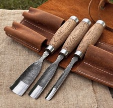 Set of 3 Wood Carving Gouges 0.4  , 0.8  , 1.2  Spoon, Bowl  Detail Carving Tools