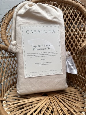 Casaluna 500 Thread Count Supima Sateen 2pk OEKO-TEX Natural