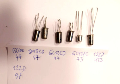6 Ge-Transistoren pnp,    GC100/GC121/GC122/SFT323