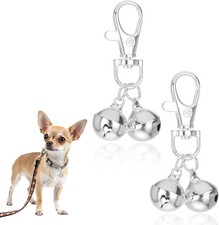 2 Pcs Mini Dog Collar Bells, Cat Bell, Silver Pet Pendant Accessories for