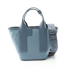 Borsa a tracolla Furla PIUMA S WB01270 nylon pelle blu beige NUOVA tracolla
