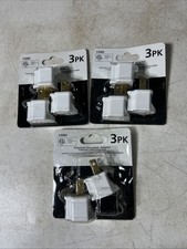 2 Prong to 3 Prong Grounded Outlet Converter Adapter Polarized Plug Lot Of 8 PCs
