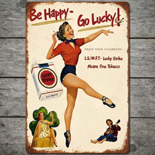 Lucky Strike Cigarettes 8 x 12 Vintage Novelty Metal Sign Made In USA