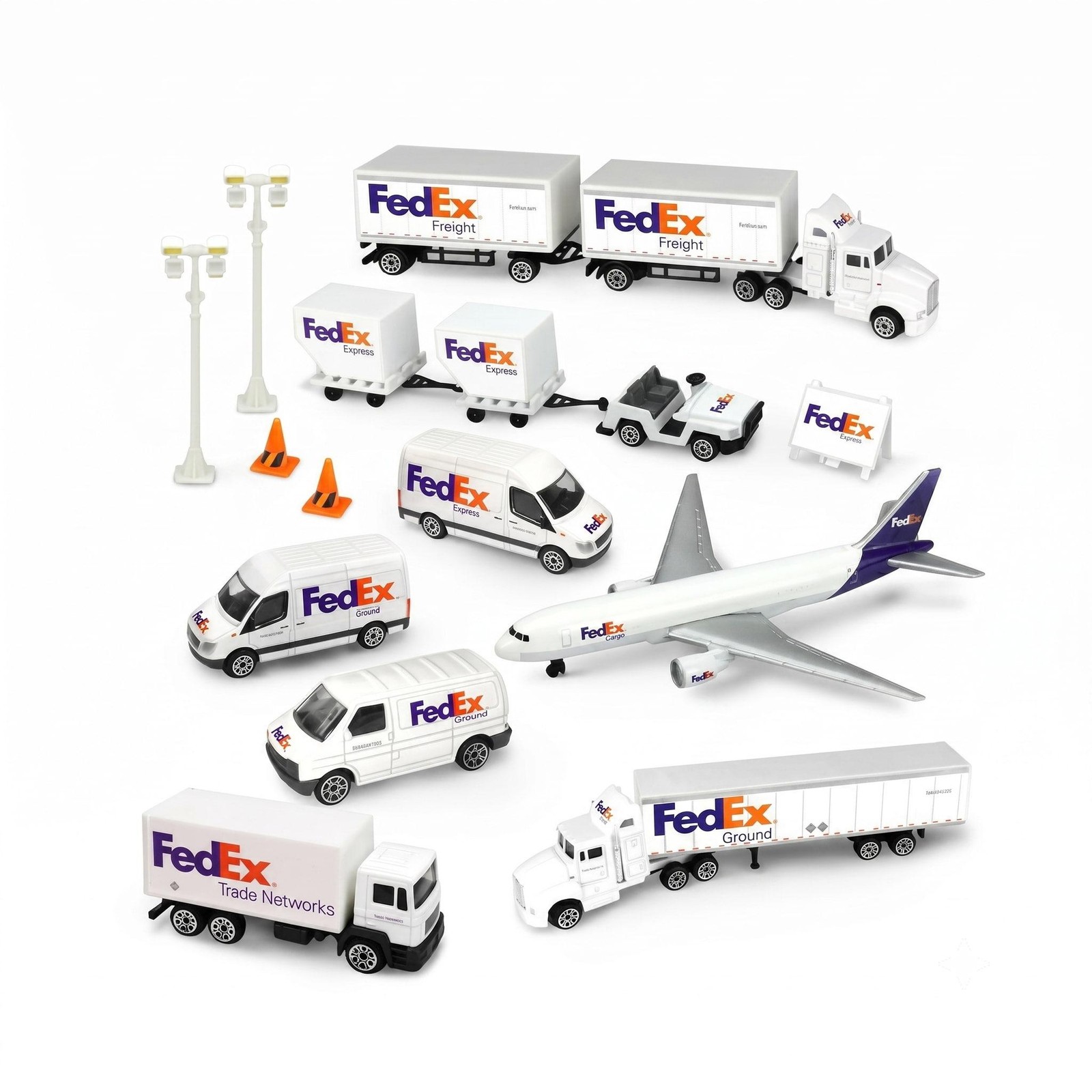 1/87 FedEx Transportation Die-Cast Collector's Airport Set Airplane 1501205