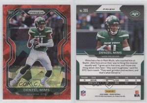 2020 Panini Prizm Rookie Red Ice Prizm Denzel Mims #355 Rookie RC