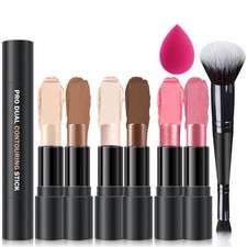 Contour Stick Highlighter Stick, Blush Stick 6Pcs Cream Contour Kit with Contour