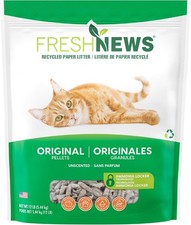 Fresh News Recycled Paper, Original Pellet Cat Litter, 12 12 Pounds, Gray