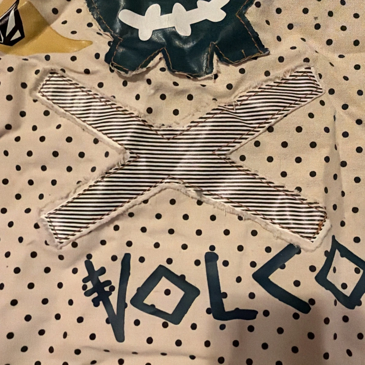 [RAR] Volcom Tote Bag Y2K Skate Accessories Skull Polka Dot14”X14” ARTIST 33
