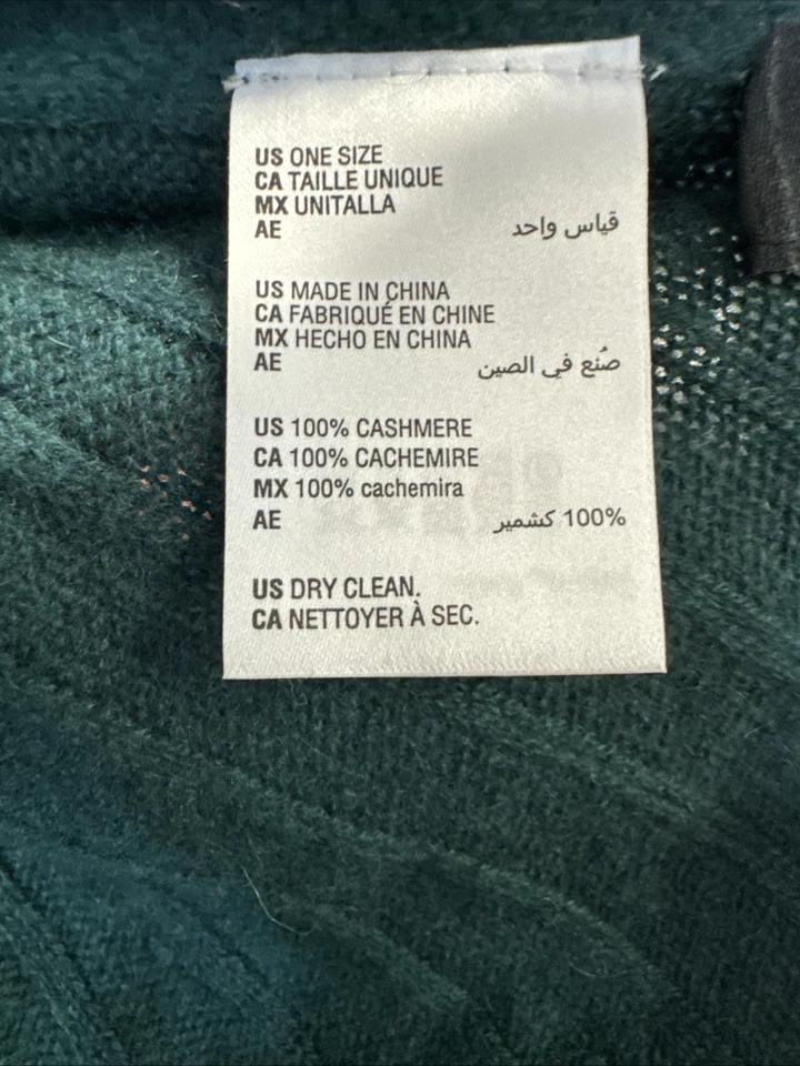 Bufanda Charter Club Robada 100 % Cachemira Verde Precio de venta sugerido por el fabricante $109 Foto 2 de 3