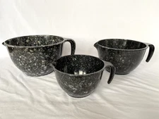 ZAK! Melamine Marble Granite Mixing Bowl Set 3,2 & 1 Qt – Pour Spouts & Handles