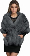 Luxury Faux Fur Shawl for Women Winter Fur Coat Wedding Party Fur Stole Wraps