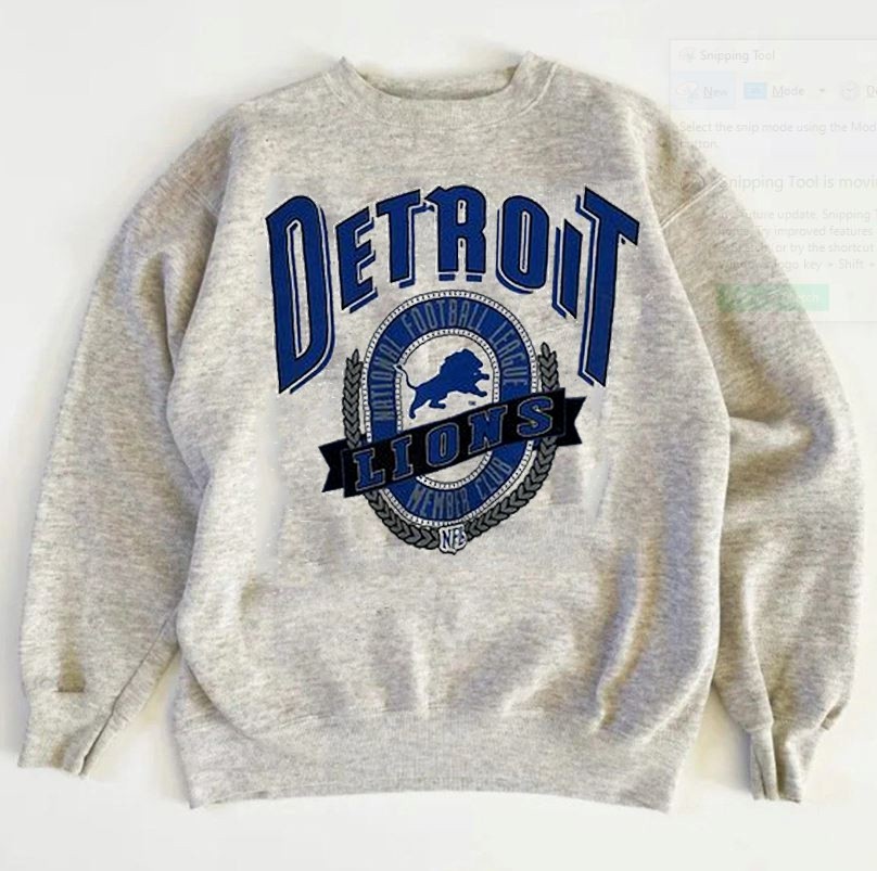 トップス philme vintage logo sweat NFL Detroit Lions graphic ash retro Sweatshirt unisex men women