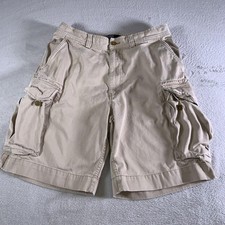 Vintage Polo Ralph Lauren Cargo Shorts Mens 32 Beige Military Surplus 10" Inseam
