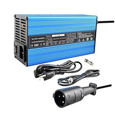 48V 6A Battery Charger for Club Car Golf Cart, with 3 Pin Round Plug, Blue