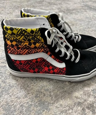 Vans Sk8 Hi Skateboarding Men Shoes Size 11.5 Black Flames Casual Sneakers