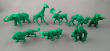 Lido Wild Animals Green Plastic Vtg 1960s Jungle Zoo Playset Figures Lot of 8