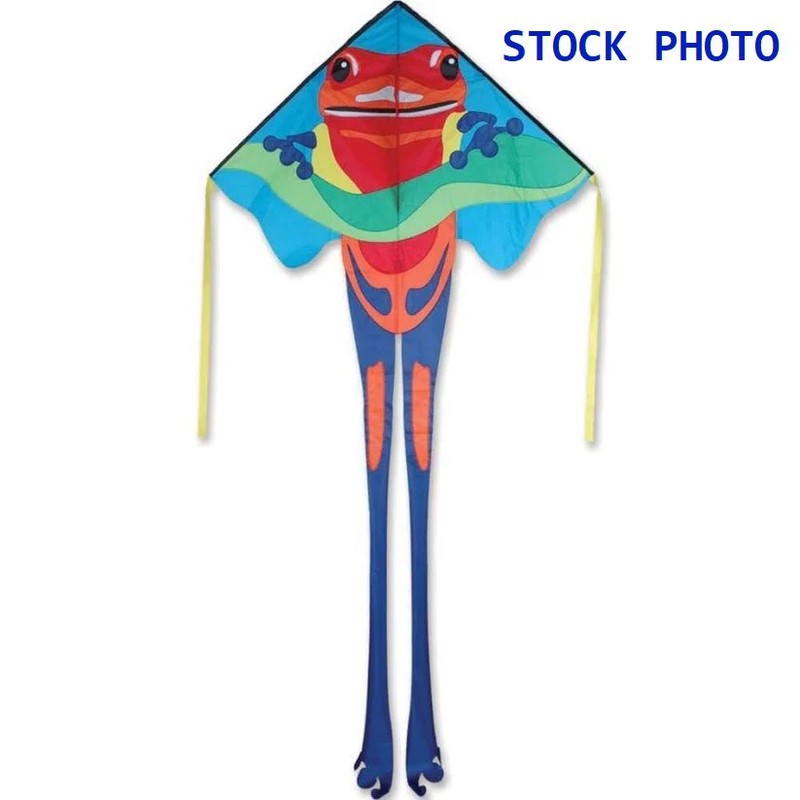 Large Easy Flyer Kite Poison Dart Frog 46"x90" w 300 Ft 30lb Test Kite String