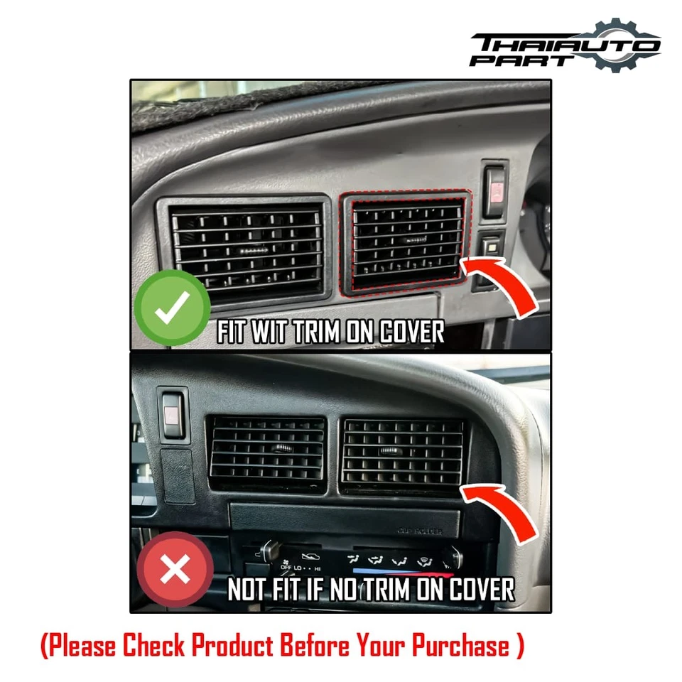 Fit Toyota Hilux LN85 MK3 LN RN 1989-97 Air Condition Ventilation Grille Set Bla - image 2 of 4