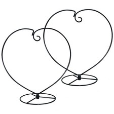 2 PACK Heart Shape Ornament Display Stand Holder for Hanging Glass Terrarium ...