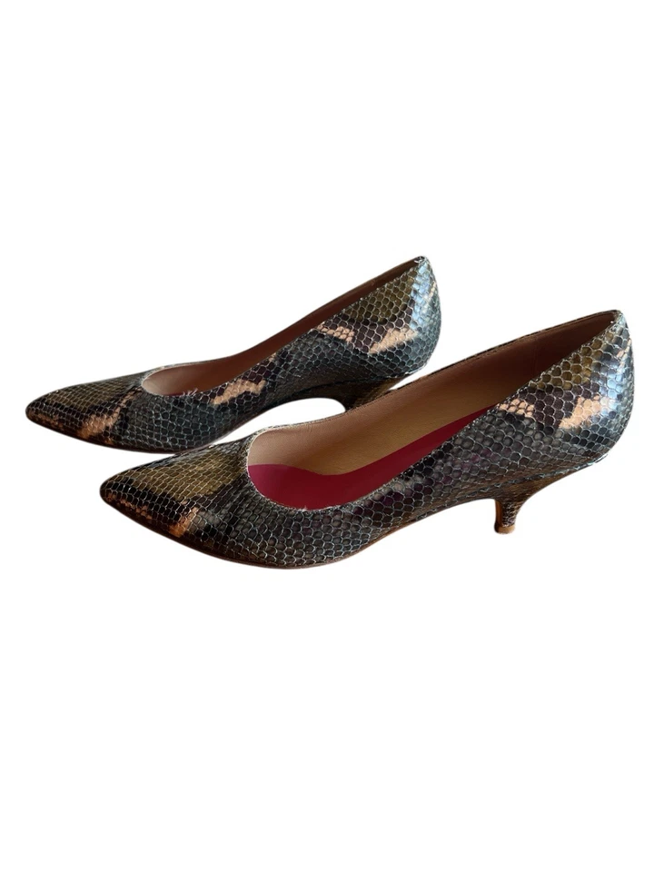 Mujer KATE SPADE Serpiente Patrón Cuero Tacón Bajo Zapatos Talla 8 B Hecho en EE. UU. en Italia Foto 3 de 4