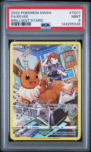 2022 POKEMON SWORD & SHIELD BRILLIANT STARS #TG11 FULL ART/EEVEE PSA 9