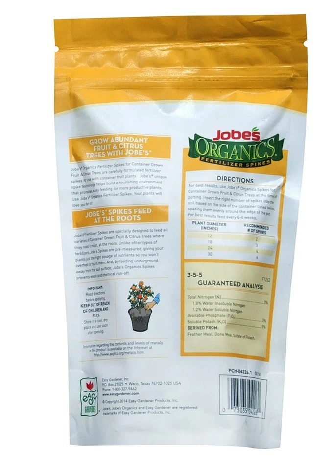 Jobe’s Organics Garden Fertilizer Spikes, Easy Care Fertilizer for Fruit Plants - Image 2 of 2