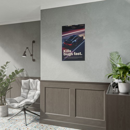 Porsche 911 Turbo 930 Poster - Retro Speed Kunstdruck "Kills Bugs Fast" Wandbild - Bild 69 von 84