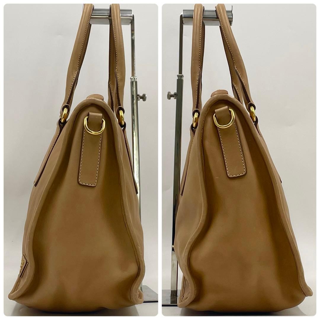 PRADA Triangle Logo Business Bag 2way All Leather Commuting thumbnail 5