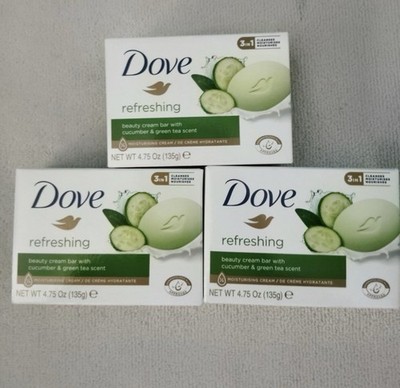 Dove Beauty Cream Bar Cucumber & Green Tea Moisturizing 4.75 oz 3-Pack