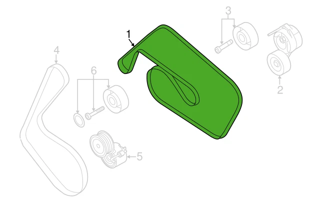 AUDI A8 4H Courroie d'entraînement à nervures en V Serpentine 06E903137R NOUVEAU - Photo 2/3