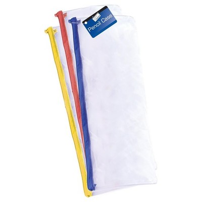 Just Stationery 13'' Transparent Examen Trousse Coloré Zips Bureau Arrière À